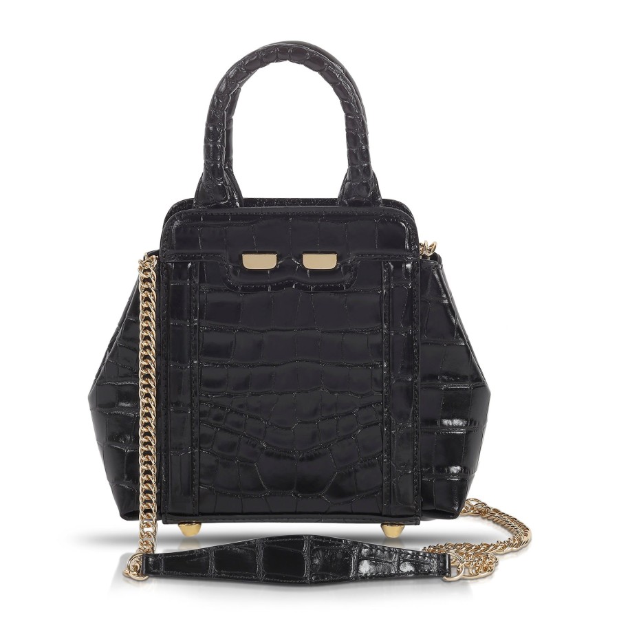 Women Bene Handbags | Mini Nott In Black Croc