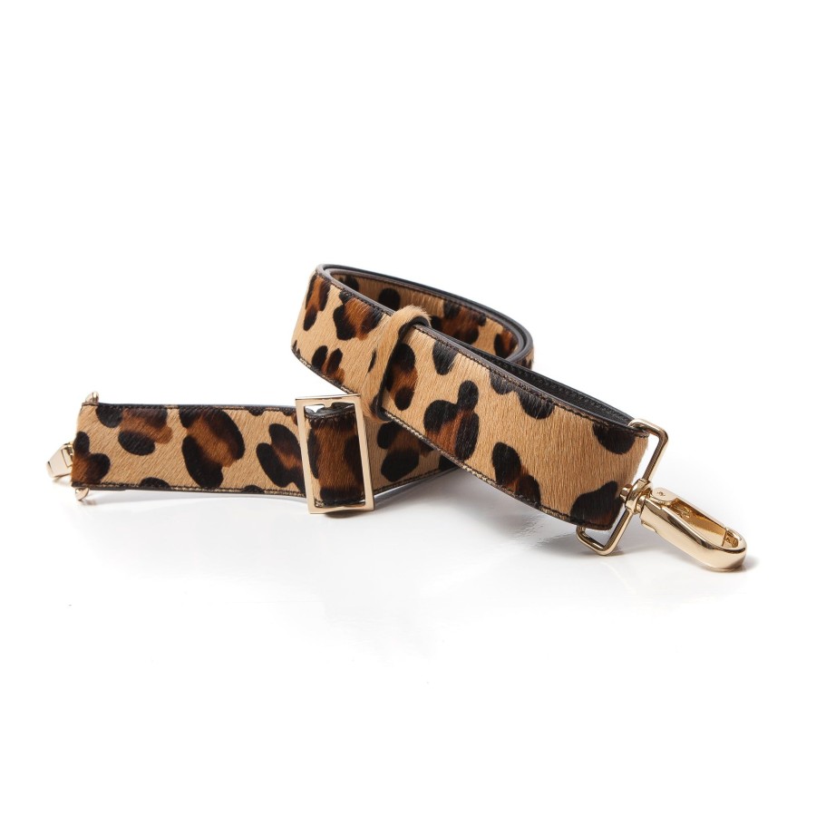 Women Bene Handbags | Allain Strap In Leopard Calf Hair