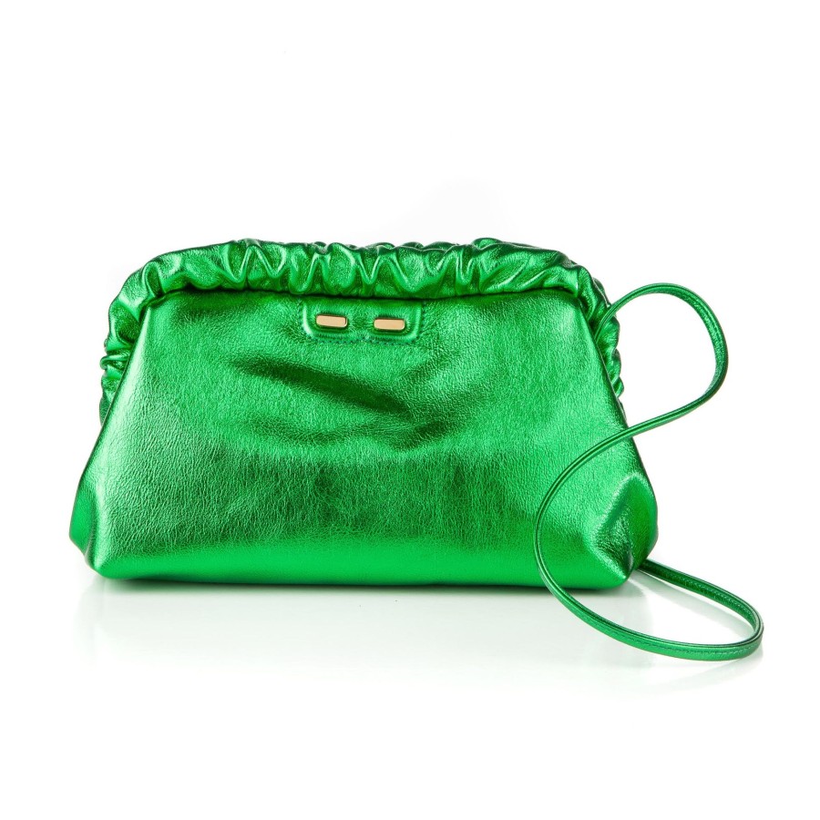 Women Bene Handbags | Carter In Metallic Kelly Green