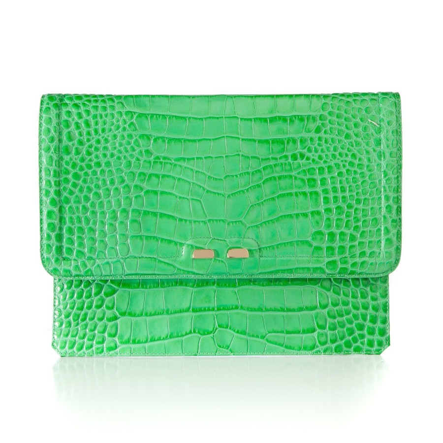 Women Bene Handbags | Caffery In Kelly Green Croc