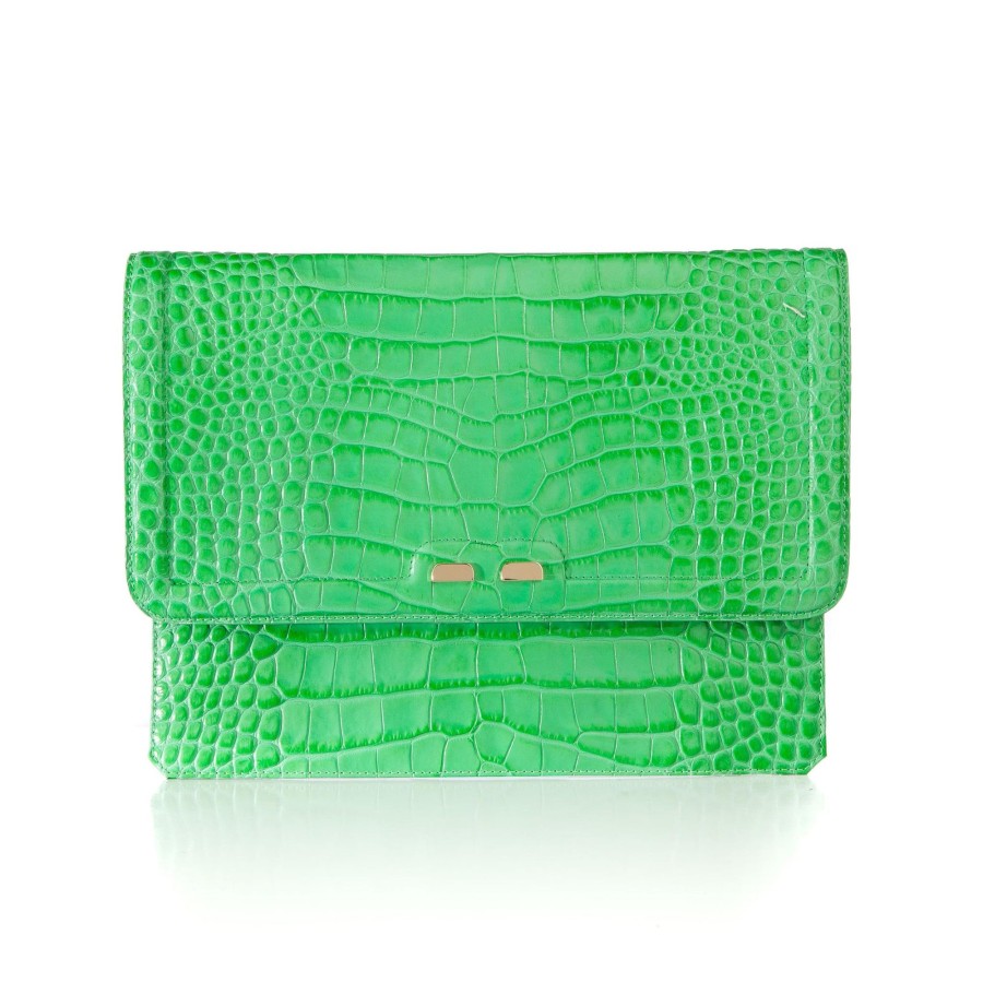 Women Bene Handbags | Caffery In Kelly Green Croc