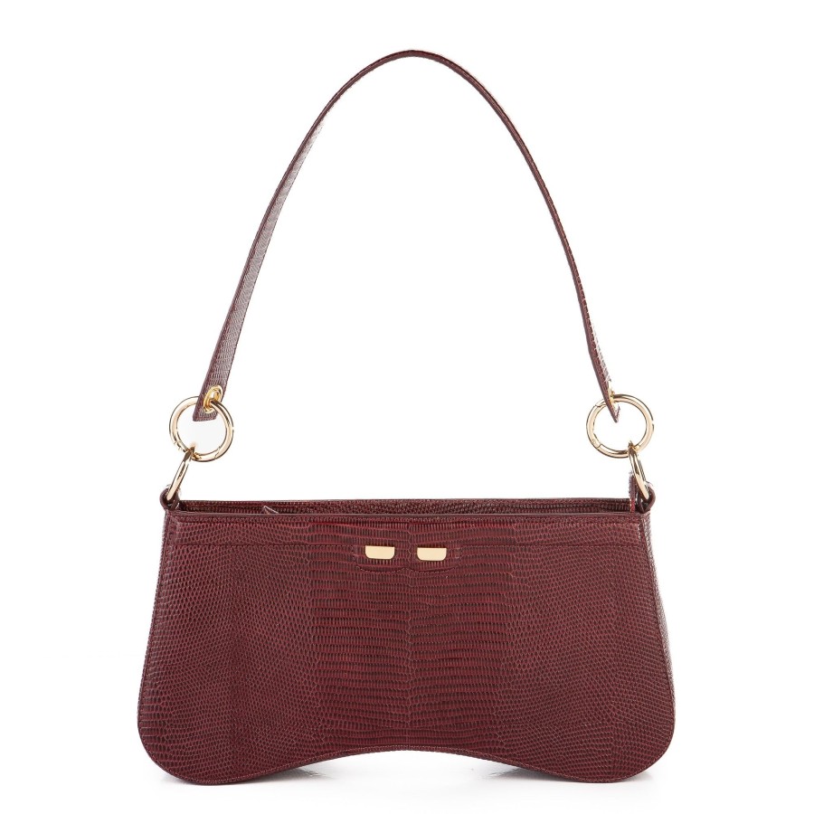 Women Bene Handbags | Bel In Bordeaux Lizard