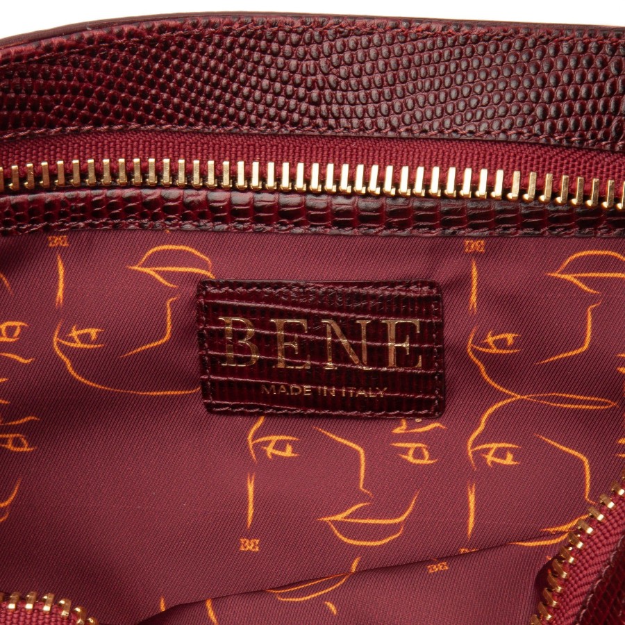 Women Bene Handbags | Bel In Bordeaux Lizard