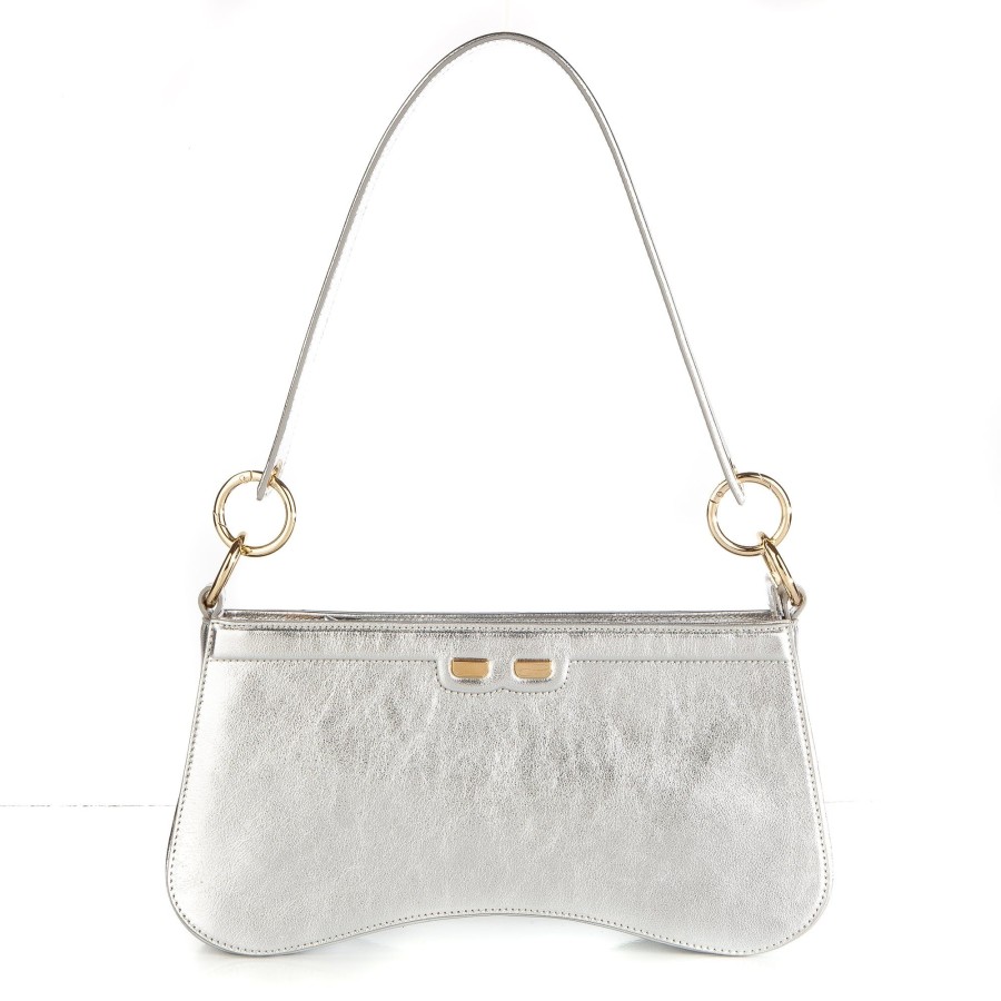 Women Bene Handbags | Bel In Metallic Silver