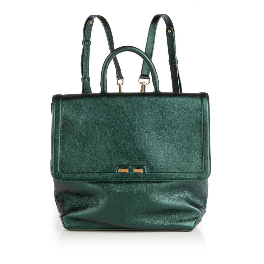 Women Bene Handbags | Blakemore In Metallic Green