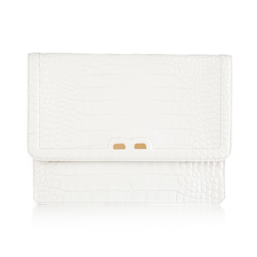 Women Bene Handbags | Caffery In White Croc