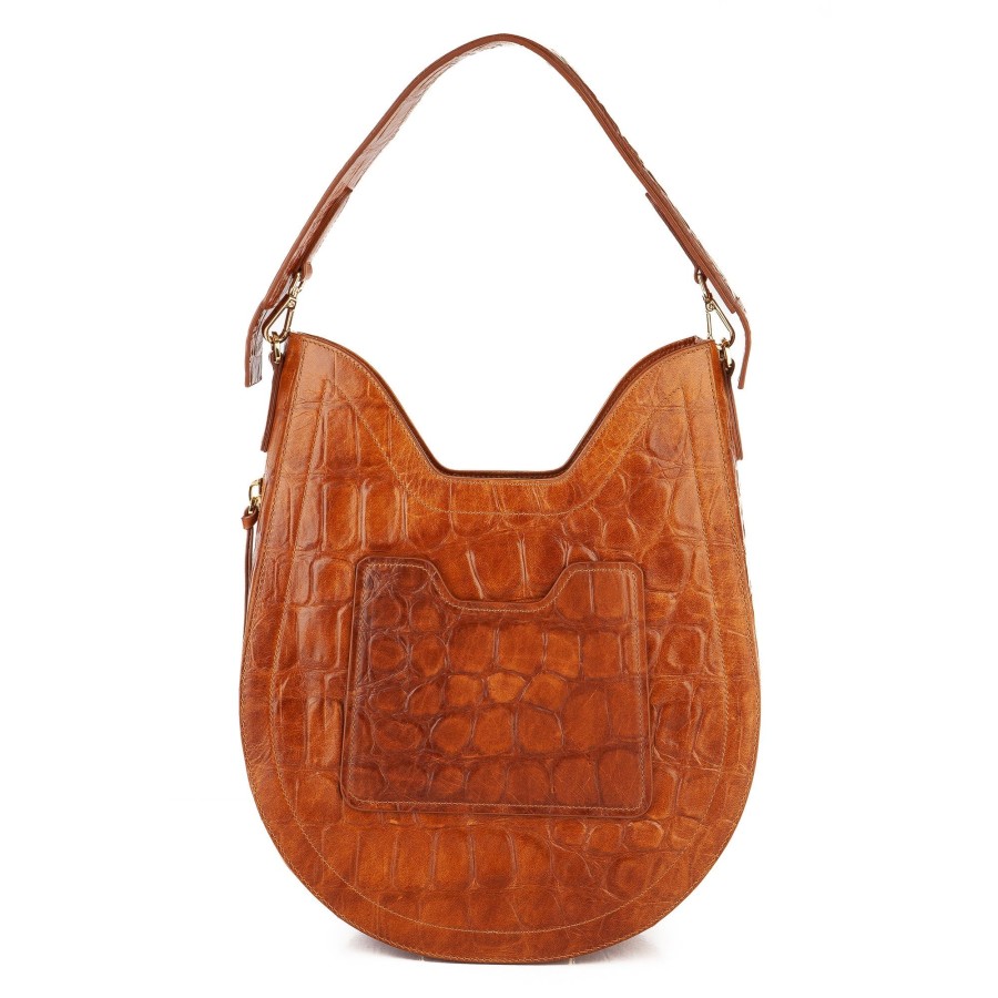 Women Bene Handbags | Henry James In Buffalo Croc Xl