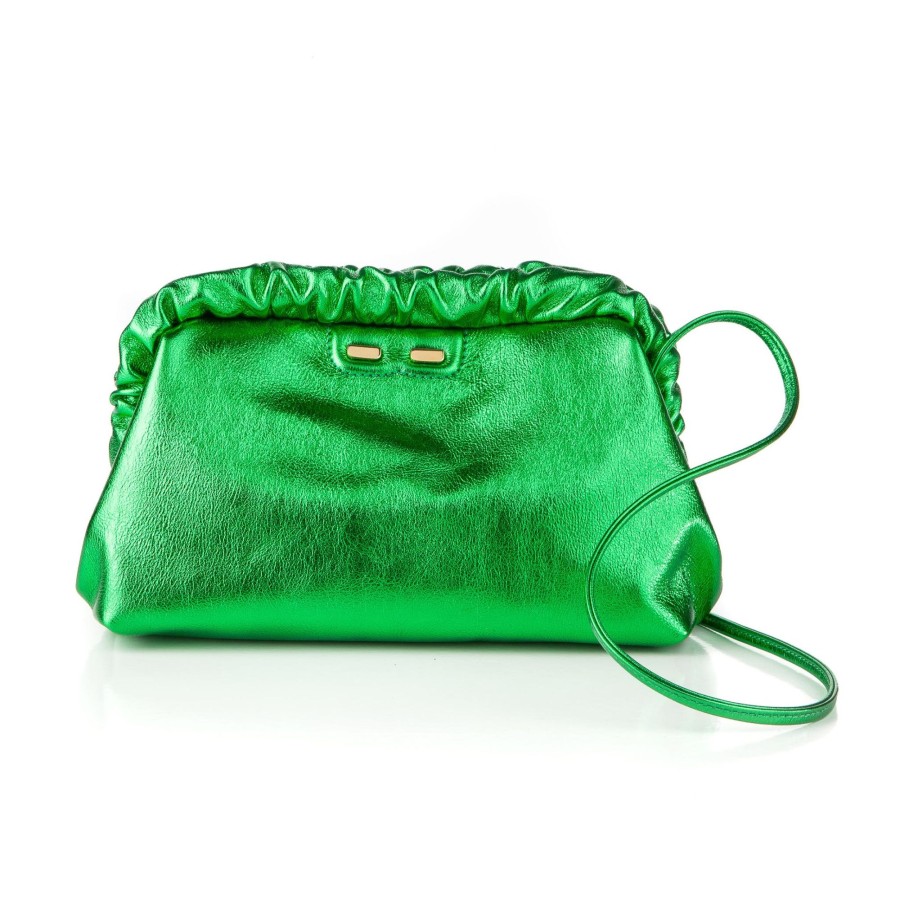 Women Bene Handbags | Carter In Metallic Kelly Green