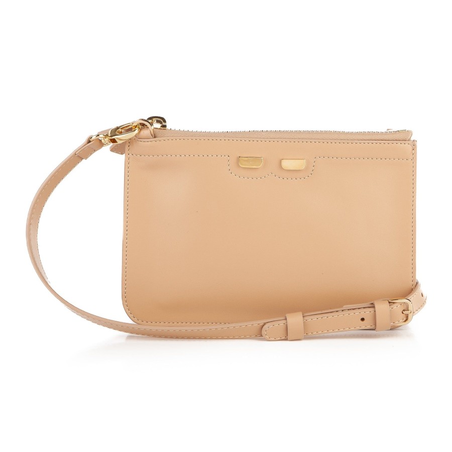 Women Bene Handbags | Peyton Double Zip In Tan