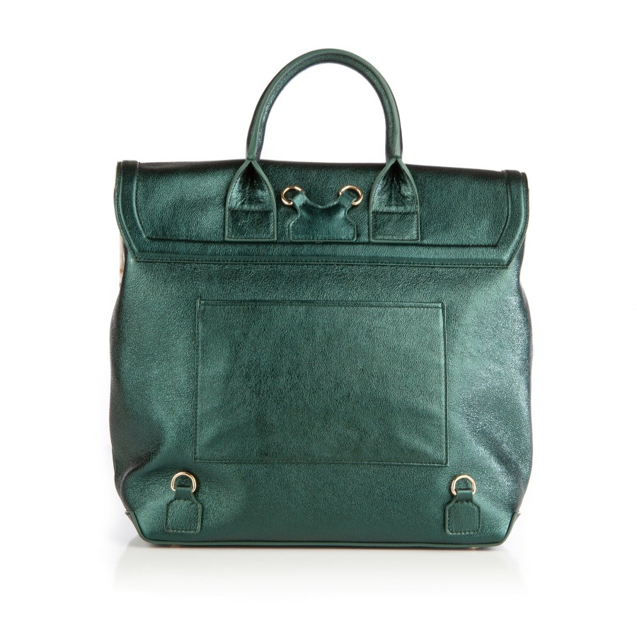 Women Bene Handbags | Blakemore In Metallic Green