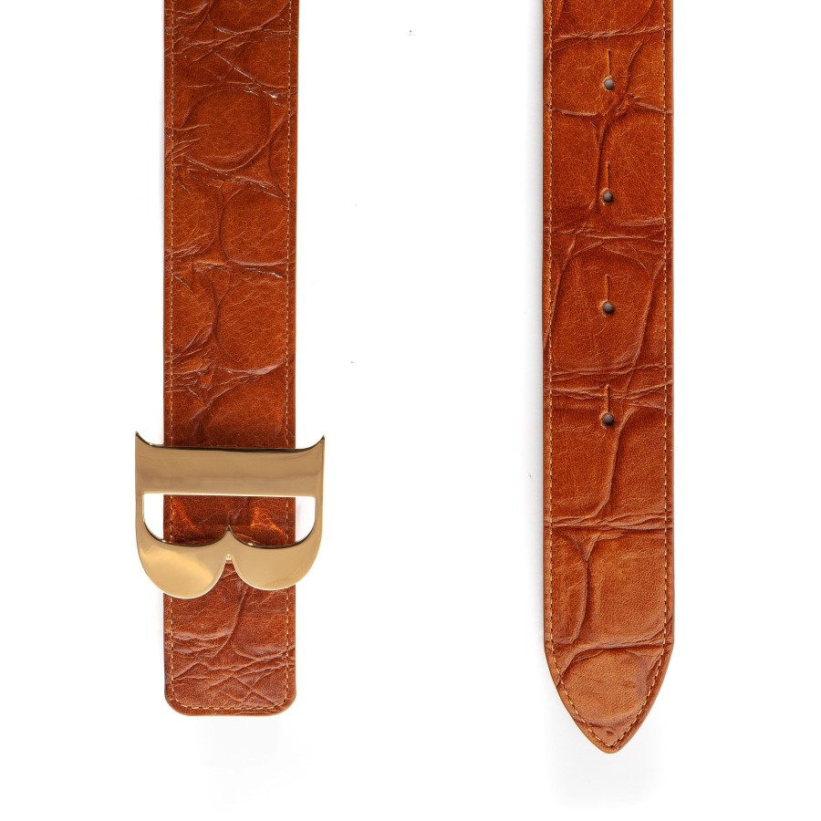 Women Bene Handbags | Bene B Leather Belt In Buffalo Xl Gator