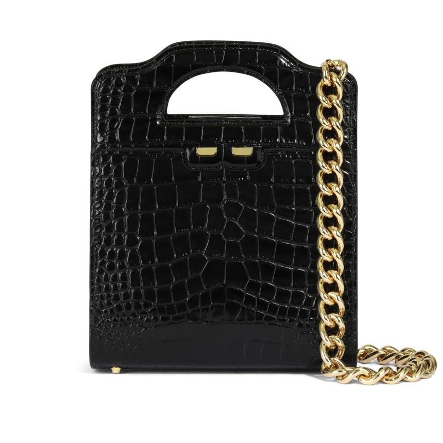 Women Bene Handbags | The Louise In Black Croc