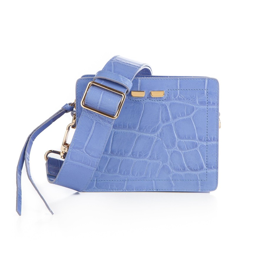 Women Bene Handbags | Fairfax In Purple Croc