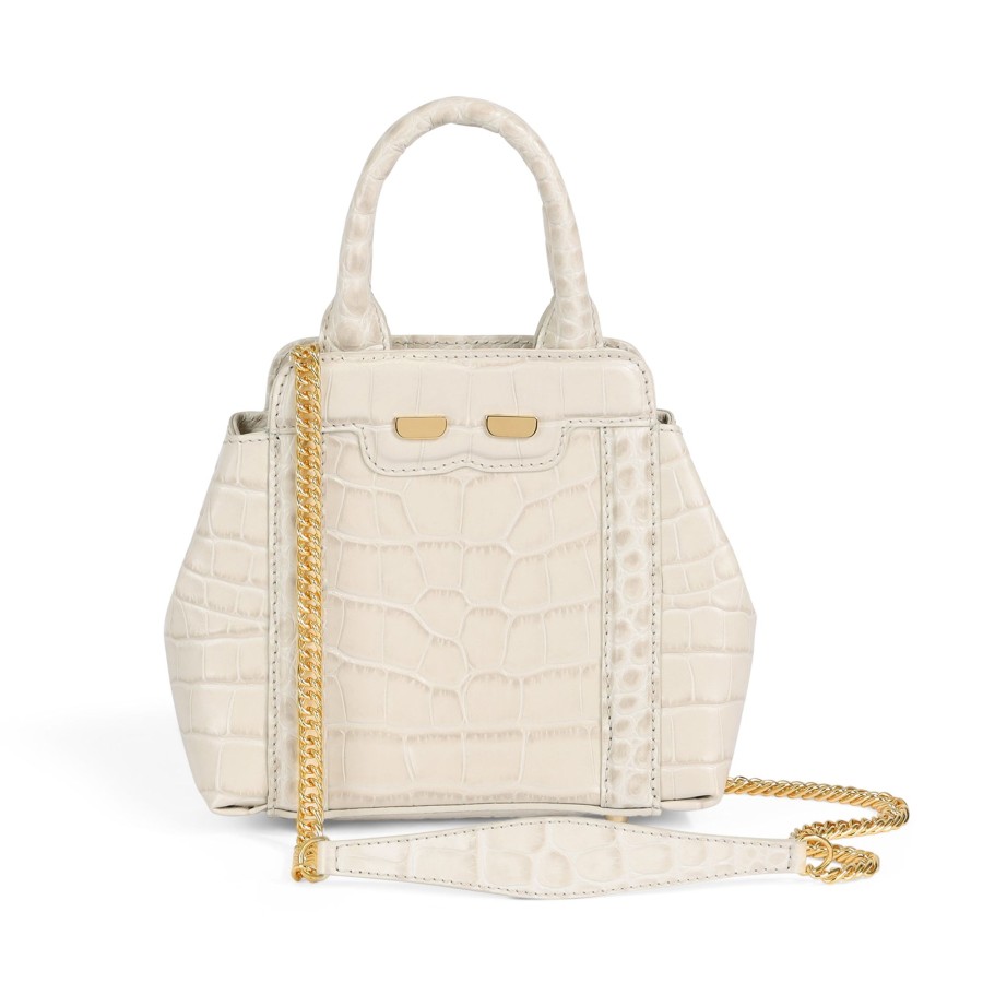 Women Bene Handbags | Mini Nott In Latte Croc