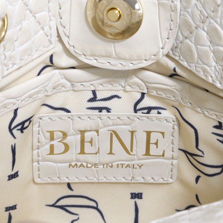 Women Bene Handbags | Mini Nott In Latte Croc