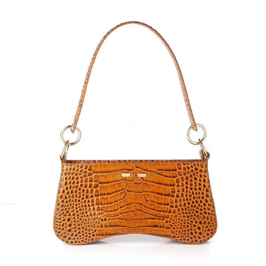 Women Bene Handbags | Bel In Camel Croc