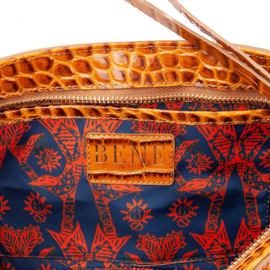 Women Bene Handbags | Bel In Camel Croc