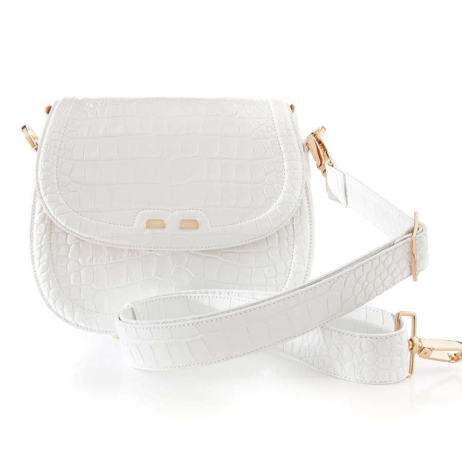 Women Bene Handbags | Holmes In White Croc