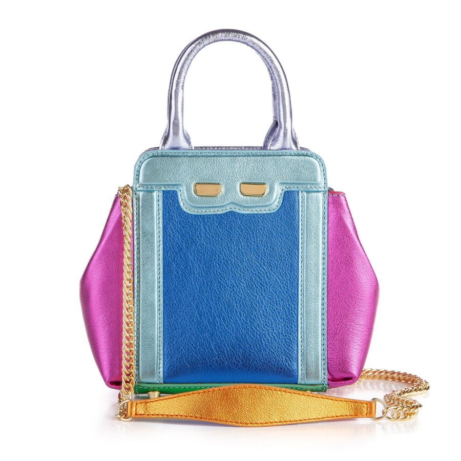 Women Bene Handbags | Mini Nott In Blue Color Block