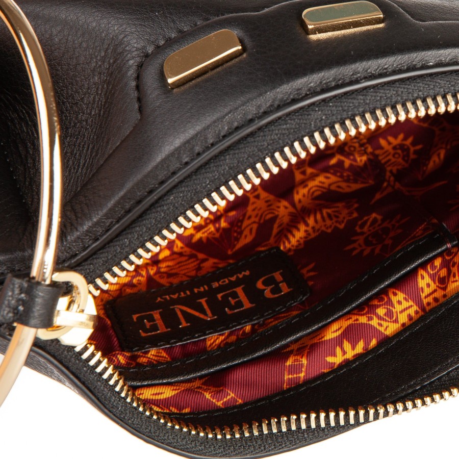 Women Bene Handbags | Ellie Bangle In Black Smooth