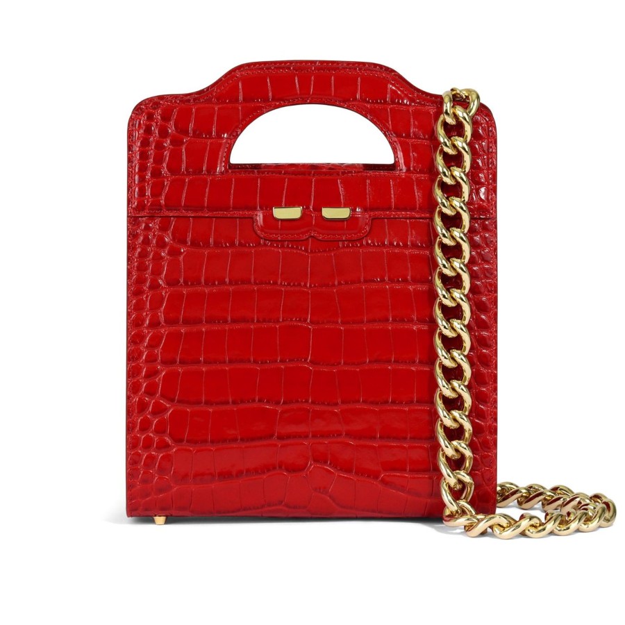 Women Bene Handbags | The Louise In Red Croc