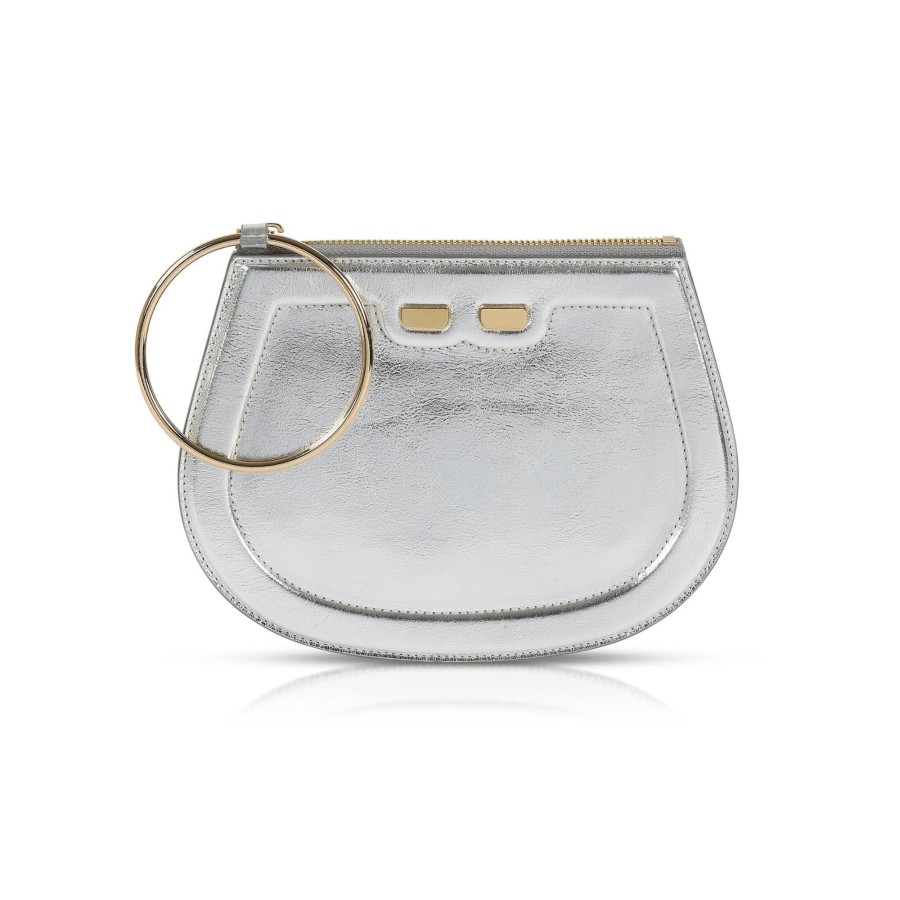 Women Bene Handbags | Ellie Bangle In Metallic Silver